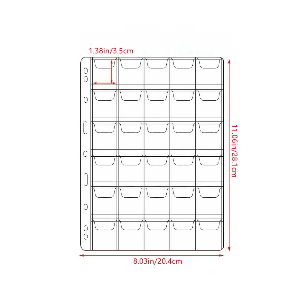 10 ชิ้น 30 กระเป๋าหน้ากระเป๋าเหรียญมาตรฐาน 9 รูเก็บเหรียญ