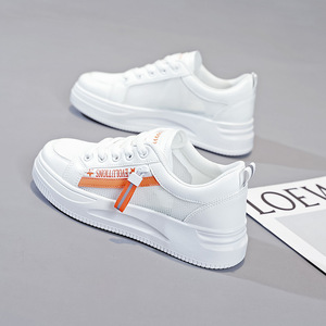 Zapatillas Deportivas Blancas con Plataforma y Cordones, Puntera Transpirable, Entresuela de EVA, Suela de Goma, para Todas las Temporadas, Diseño Degradado - Product Image 6