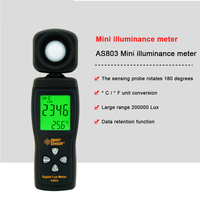 Luxmètre numérique LCD AS803 1-200000 Lux, testeur de luminance, photomètre à capteur intelligent, spectromètre, actinomètre, testeur de luminance