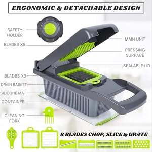 New Arrival 15 1 Vegetable Chopper Manual Multifunctional <b>Cutter</b> Stainless Steel Blade Handheld Kitchen <b>Fruits</b> Vegetable Slicer - Product Image 4