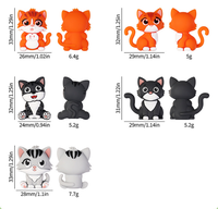 Manik-manik silikon 3D karakter kucing kartun lucu baru, grosir, untuk pembuatan pena