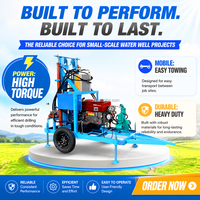 Foreuse de puits d'eau hydraulique diesel 35 CV sur roues avec trépan diamanté PDC et tige de forage, garantie d'un an