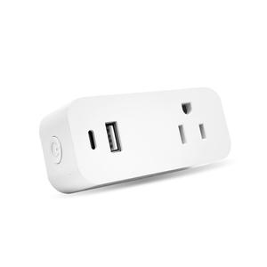 Enchufe inteligente Tuya con enchufe estadounidense de 110-240V, toma de corriente universal con Wi-Fi y puerto USB tipo C para automatización del hogar - Product Image 1