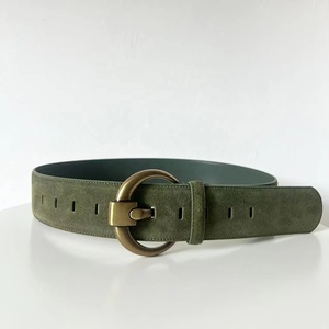 Minimaliste haut de gamme ceinture daim velours cuir modèle de base classique mode large ceinture personnalisé conception modèle peau de vache - Product Image 1