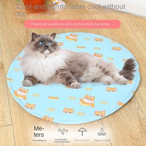 Sommer PVC Katze Hund Kühlbett Matte Multifunktion ales rundes <span class=keywords><strong>Gel</strong></span> Kissen mit solide bedruckten Cartoon Design Großhandel Haustier Matten & Pads - Product Image 2