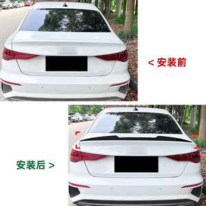 Audi A3 S3 RS3 8Y 2021+ Sedan Blade Rear Spoiler Piano Black Carbon Fiber Texture ABS Trunk Wing - Product Image 4