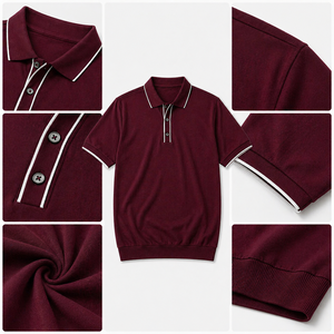 T-shirt décontracté OEM personnalisé 100 % coton, anti-plis, imprimé numérique, brodé, avec poche, manches courtes, bordure contrastante, longueur standard - Product Image 1