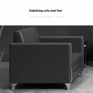 Ensemble de canapés modernes simples pour la maison et le bureau avec table basse pour la négociation d'affaires et la réception Housse durable en cuir PU - Product Image 2