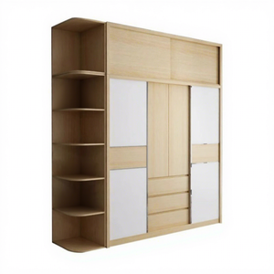 <b>Modern</b> Sliding Door Wardrobe Large Capacity Bedroom Storage Cabinet For Home Apartment Dormitory Rental Room - Product Image 3