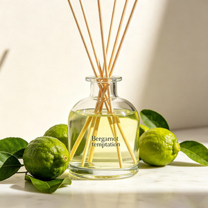 Difusor de Aromas Bergamot <span class=keywords><strong>Temptation</strong></span> al por Mayor, Botella de Vidrio Transparente, Aromatizante Duradero para el Hogar, Ambientador para Dormitorio y Baño - Product Image 1