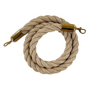 <span class=keywords><strong>Corde</strong></span> torsadée en jute robuste en <span class=keywords><strong>chanvre</strong></span> Barrière de ligne de file d'attente de 6 pieds pour les cinémas et les grandes ouvertures d'hôtels - Product Image 1