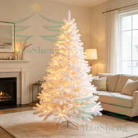 Sapin de Noël pré-éclairé réaliste de 7,5 pieds, artificiel, pour extérieur et intérieur, fournisseur en gros OEM, sur mesure
