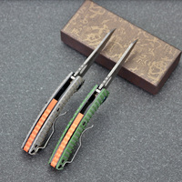 Nouveau couteau pliant en acier Damas, mini-couteau de poche EDC pour l'extérieur, manche ergonomique coloré, outil utilitaire de camping, vente en gros OEM