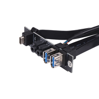 Cable USB 3.0 de 2 Puertos con Cubierta de PVC, Conductor de Cobre Puro, Panel Frontal para Caja de Ordenador con Entrada/Salida de Audio e Interruptor de Encendido