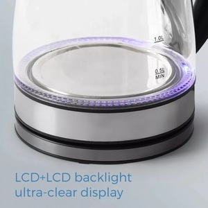 Bouilloire électrique de cuisine, cloches à thé en verre, veste de 1,8 l, ensemble de plateaux d'hôtel en acier inoxydable, sifflet col de cygne, café portable - Product Image 2