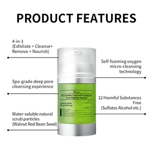 Nettoyant visage aux acides aminés, niacinamide, peptides, <span class=keywords><strong>anti</strong></span>-âge, AHA, BHA, exfoliant, éclaircissant - Product Image 4