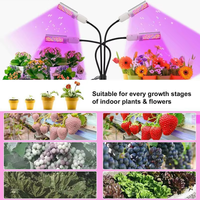 Lampes de culture pour plantes d'intérieur Joystar à 4 têtes, 63 pouces, trépied réglable, LED rouge et bleue professionnelles, lampe de culture à intensité variable