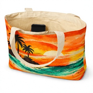 Sac fourre-tout en toile de coton COTTON FIELD, logo personnalisé imprimé, sac de shopping réutilisable avec votre design, pour les voyages - Product Image 4