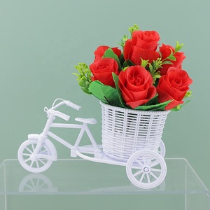 Tricycle en plastique transfrontalier ornements accessoires pour la maison salon supermarché décoration Simulation fleur plante en pot - Product Image 6