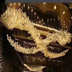 Moderne De Luxe Grand Art Spirale En Verre Lustre Luminaires Pour Hôtel Et <span class=keywords><strong>Villa</strong></span> - Product Image 1