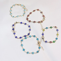 Evil Eye Charm Bracelet Or Blanc/Or Jaune Bracelets pour Femme Amulette Chance Cadeaux Evil Eye Bijoux