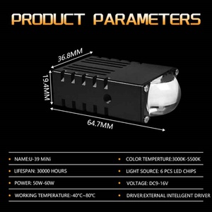 Sanvi New U39 Mini Grille <b>Projector</b> Lens Headlight 12V Car Lamp <b>Lighting</b> System Lossless Installation New Condition <b>Lighting</b> - Product Image 5