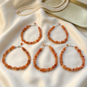 Konain Jewelry Indian Red Carnelian <b>Chips</b> Beads Bracelet Natural Adjustable Healing <b>Crystal</b> Gemstone Trendy Unisex Gift Sample - Product Image 3