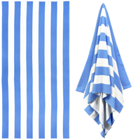 Serviette de Bain Luxe Moderne Personnalisée à Rayures en Microfibre Séchage Rapide Anti-Sable Écologique Portable Toutes Saisons pour la Plage