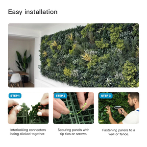SHVMU 50*50cm Panel de pared de hierba de onagra caída Artificial hojas de plástico cuadradas verdes decoración de pared para aplicación al aire libre - Product Image 4