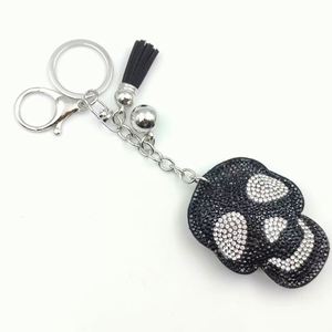 Fashion Glitter Crystal Keychain Purse Charms Handmade Gifts Rhinestone <b>Skulls</b> Diamond <b>Bag</b> Pendants Keyrings - Product Image 3