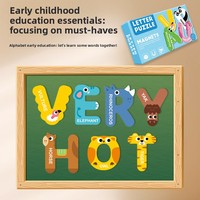 Puzzle magnétique en papier pour l'apprentissage précoce avec 26 lettres, autocollants d'animaux et de chiffres - Jouet éducatif cognitif