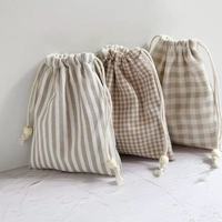 Sac à cordon en coton à motif personnalisé, nouveau style, écologique, anti-poussière, avec double cordon