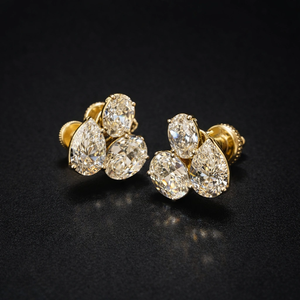 Pendientes de Diamantes Cultivados en Laboratorio con Forma Ovalada y de Pera para Mujer, Joyería Fina Elegante, Brillo Brillante, para Regalo de Boda - Product Image 2