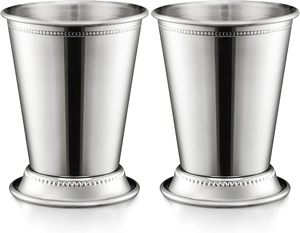 Ensemble de 2 tasses Mint Julep Tasses en verre classiques en acier inoxydable pour <span class=keywords><strong>bar</strong></span> de fête 12 <span class=keywords><strong>oz</strong></span> Surface polie robuste et durable - Product Image 1