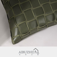AIBUZHIJIA – housses de coussin à carreaux classiques vertes, housse de coussin tissée carrée pour canapé de maison, taie d'oreiller à carreaux
