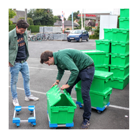 Robuste solide facile à emballer en plastique mobile pile nid fourre-tout bacs pour bureau maison stockage relocalisation