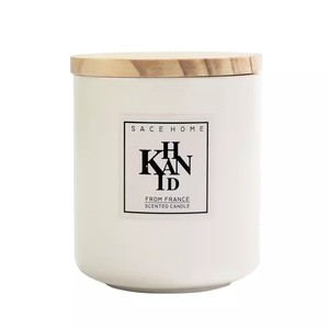 Vente en gros de pots à bougies en <span class=keywords><strong>verre</strong></span> mat coloré de luxe de 15 oz à 3 mèches avec couvercle pour décoration de mariage conteneur à bougies aromatiques - Product Image 5