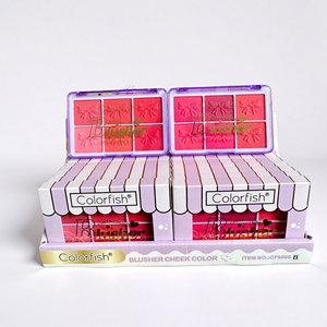 Paleta de Rubor de 6 Colores con Relieve de Lazo, Rubor Facial Mate y Brillante de Larga Duración, Kit de Maquillaje con <span class=keywords><strong>Brocha</strong></span>, Apto para Todo Tipo de Piel - Product Image 4