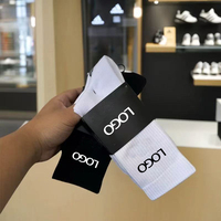 Chaussettes personnalisées avec votre propre logo, chaussettes de sport en coton de bambou noir pour homme, sans minimum de commande, votre propre marque, Elite Calcetines