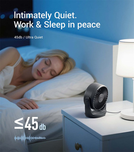 360 מעלות מסתובב אוויר מאוורר USB טעינה קטנה במשרד מיזוג אוויר שולחן עבודה גדול רוח סופר שקט - Product Image 3