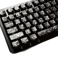 Clavier mécanique compatible avec l'axe magnétique WOOTING Little Bee, 119 touches, touches latérales gravées en fibre de carbone, bande de carbone PC