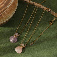 Collier diffuseur rotatif ouvrable en acier inoxydable 316L avec flacon d'huile essentielle en pierre naturelle pour femme