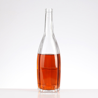Bouteille en verre ovale blanche haute pour spiritueux, bouteille en verre super blanche pour whisky, rhum, vodka, bouteilles en verre de gin