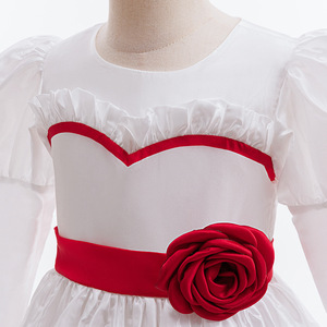 Dress kostum Cosplay Annabelle, pakaian anak perempuan, gaun putih, pakaian Halloween menakutkan, gaun pengantin horor, Annabelle - Product Image 4