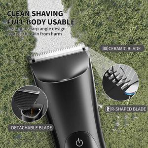 Tondeuse Premium pour Poils Pubiens Masculins avec Lames en Céramique et Écran LED, Rechargeable par USB, Autonomie de 120 Minutes, Tondeuse Corporelle pour Hommes - Product Image 3