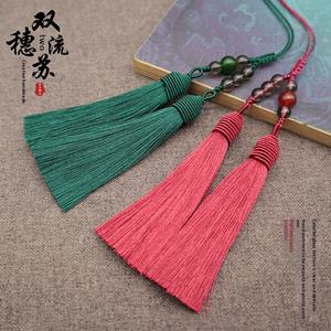 Kreative hand gewebte Quaste Spike Chalcedon Perle Double Spike Quaste <span class=keywords><strong>Lanyard</strong></span> Wen Play Spike <span class=keywords><strong>Lanyard</strong></span> mit Handstück - Product Image 4