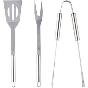 Ensemble d'outils de barbecue Adler en acier inoxydable, 3 pièces, résistant à la chaleur, pour griller et retourner les aliments sur un barbecue au charbon de bois - Product Image 1