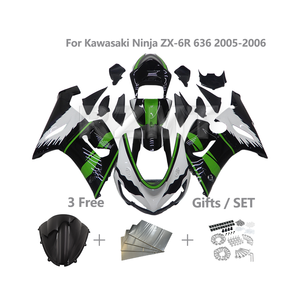 Carénage de moto pour <span class=keywords><strong>Kawasaki</strong></span> <span class=keywords><strong>Ninja</strong></span> ZX-6R 636 2005 <span class=keywords><strong>2006</strong></span> ZX636 <span class=keywords><strong>ZX6R</strong></span> Corps en plastique injecté ABS Carénages personnalisés K0605 -- 112a - Product Image 1