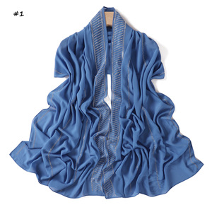 ผ้าพันคอแฟชั่นสีพื้นประดับคริสตัลแบบติดร้อน สไตล์ฮิต ขายดีประจำปี 2026 เหมาะสำหรับผู้หญิงมุสลิม - Product Image 1