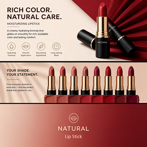 <b>Custom</b> Logo Hydrating <b>Lipstick</b> Vegan Shea Butter Vitamin E Nourishing <b>Lipstick</b> Multi Shades Wholesale Cosmetic Lip Stick - Product Image 6